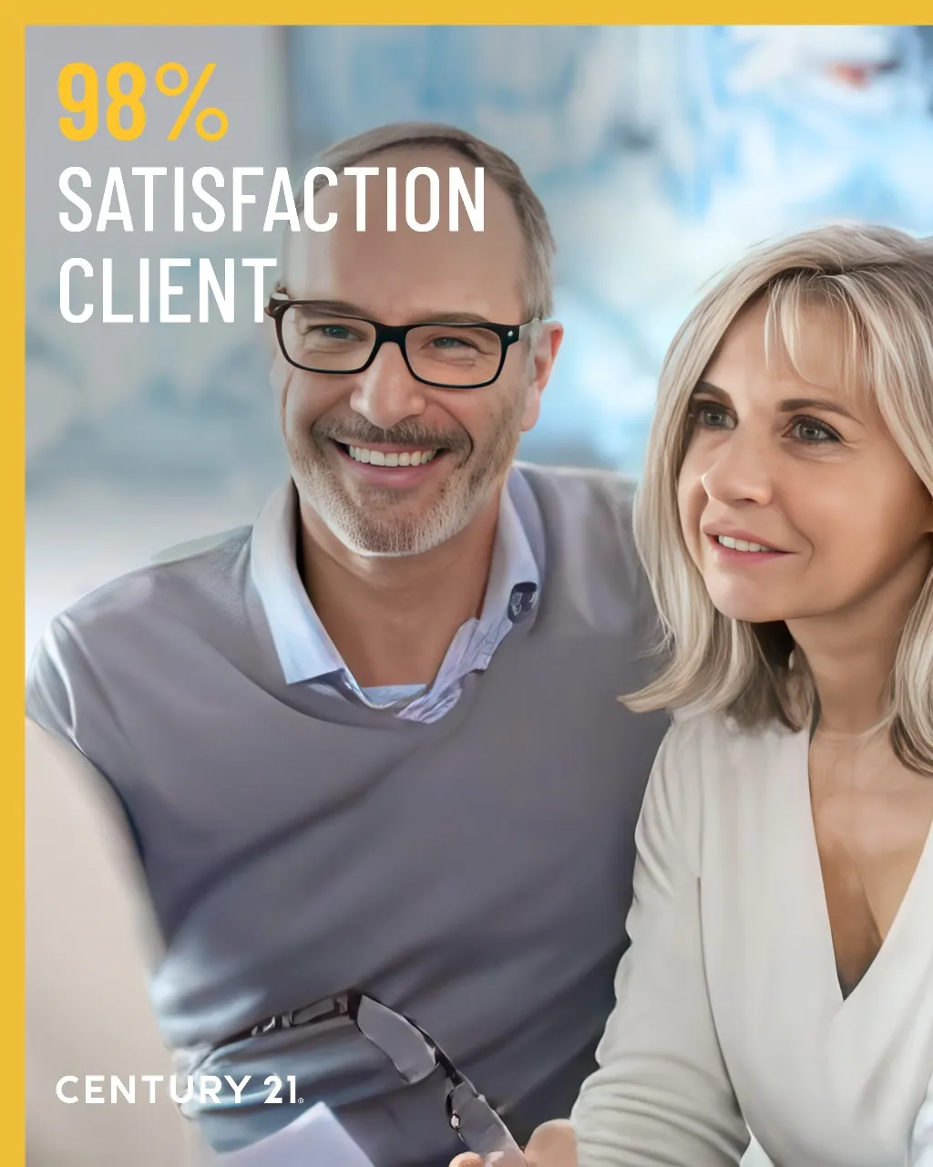 client avec un taux de satisfaction de 98% chez century 21 tunisie